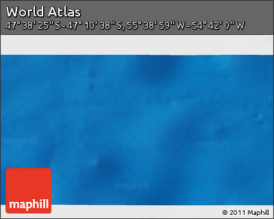Physical 3D Map of the Area around 47° 24' 32" S, 55° 10' 29" W