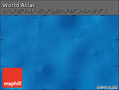 Physical Map of the Area around 47° 24' 32" S, 55° 10' 29" W