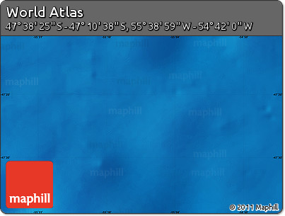 Physical Map of the Area around 47° 24' 32" S, 55° 10' 29" W