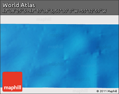 Physical 3D Map of the Area around 47° 24' 32" S, 56° 1' 29" W