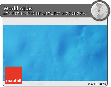 Physical 3D Map of the Area around 47° 24' 32" S, 56° 52' 30" W