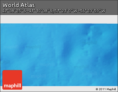 Physical 3D Map of the Area around 47° 24' 32" S, 56° 52' 30" W