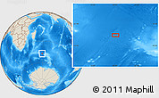 Shaded Relief Location Map of the area around 47° 24' 32" S, 58° 43' 30" E