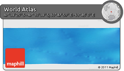 Shaded Relief Panoramic Map of the Area around 47° 24' 32" S, 61° 16' 29" E