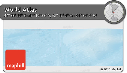Physical Panoramic Map of the Area around 47° 24' 32" S, 61° 58' 30" W