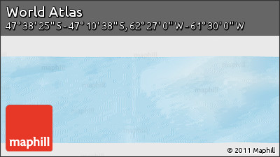 Physical Panoramic Map of the Area around 47° 24' 32" S, 61° 58' 30" W