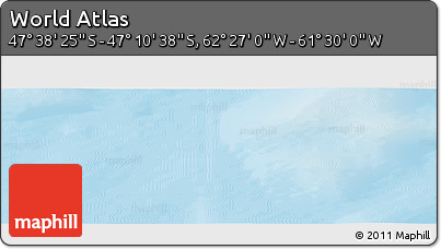 Physical Panoramic Map of the Area around 47° 24' 32" S, 61° 58' 30" W