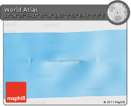 Physical 3D Map of the Area around 47° 24' 32" S, 65° 31' 30" E