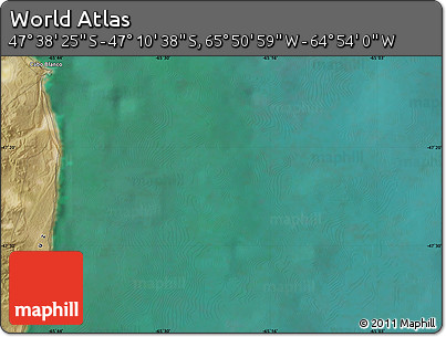 Satellite Map of the Area around 47° 24' 32" S, 65° 22' 30" W