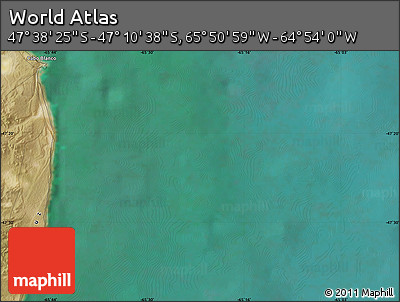 Satellite Map of the Area around 47° 24' 32" S, 65° 22' 30" W