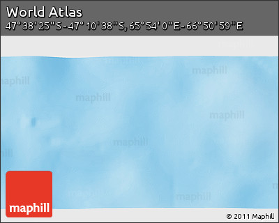 Shaded Relief 3D Map of the Area around 47° 24' 32" S, 66° 22' 30" E