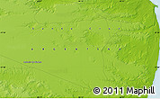 Physical Map of the area around 47° 24' 32" S, 66° 13' 29" W