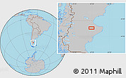 Gray Location Map of the area around 47° 24' 32" S, 67° 55' 30" W