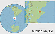 Savanna Style Location Map of the area around 47° 24' 32" S, 67° 55' 30" W