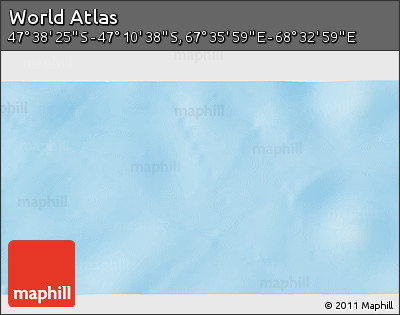 Shaded Relief 3D Map of the Area around 47° 24' 32" S, 68° 4' 29" E