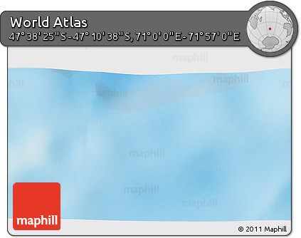 Physical 3D Map of the Area around 47° 24' 32" S, 71° 28' 29" E