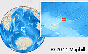 Shaded Relief Location Map of the area around 47° 24' 32" S, 72° 19' 29" E