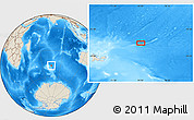Shaded Relief Location Map of the area around 47° 24' 32" S, 74° 52' 30" E