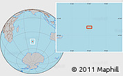 Gray Location Map of the area around 47° 24' 32" S, 75° 43' 29" E