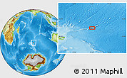 Physical Location Map of the area around 47° 24' 32" S, 75° 43' 29" E