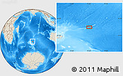 Shaded Relief Location Map of the area around 47° 24' 32" S, 75° 43' 29" E