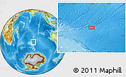 Physical Location Map of the area around 47° 24' 32" S, 77° 25' 30" E