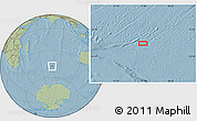 Savanna Style Location Map of the area around 47° 24' 32" S, 77° 25' 30" E, hill shading