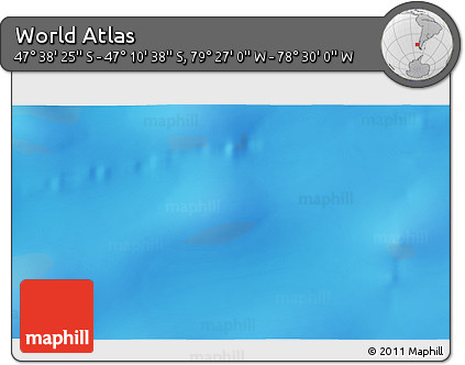 Physical 3D Map of the Area around 47° 24' 32" S, 78° 58' 29" W