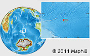 Physical Location Map of the area around 47° 24' 32" S, 79° 7' 30" E