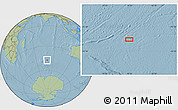 Savanna Style Location Map of the area around 47° 24' 32" S, 79° 7' 30" E, hill shading