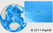 Shaded Relief Location Map of the area around 47° 24' 32" S, 79° 7' 30" E
