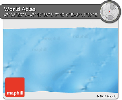 Physical 3D Map of the Area around 47° 24' 32" S, 7° 43' 29" E