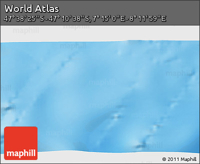Physical 3D Map of the Area around 47° 24' 32" S, 7° 43' 29" E