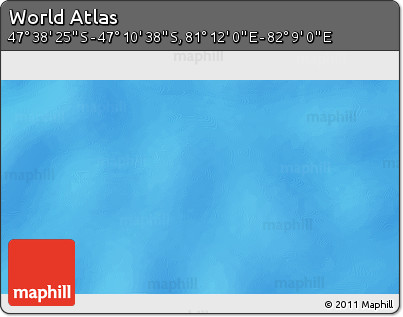 Shaded Relief 3D Map of the Area around 47° 24' 32" S, 81° 40' 30" E