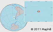 Gray Location Map of the area around 47° 24' 32" S, 83° 13' 29" W