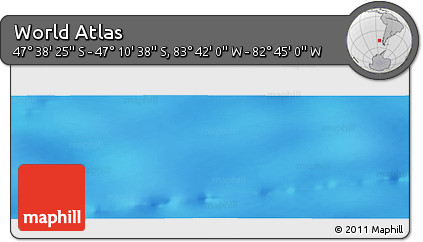 Physical Panoramic Map of the Area around 47° 24' 32" S, 83° 13' 29" W