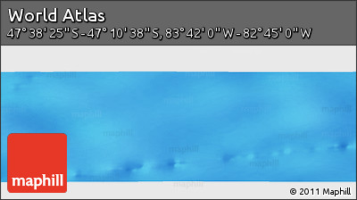 Physical Panoramic Map of the Area around 47° 24' 32" S, 83° 13' 29" W