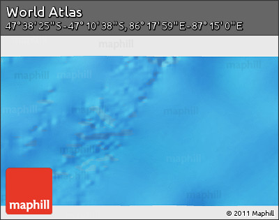 Physical 3D Map of the Area around 47° 24' 32" S, 86° 46' 30" E