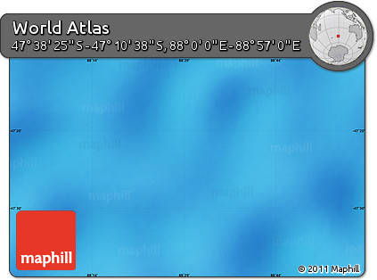 Shaded Relief Map of the Area around 47° 24' 32" S, 88° 28' 29" E