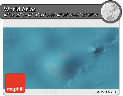 Satellite 3D Map of the Area around 47° 24' 32" S, 88° 19' 29" W
