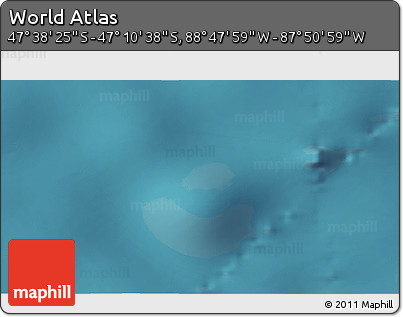 Satellite 3D Map of the Area around 47° 24' 32" S, 88° 19' 29" W