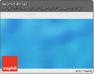 Shaded Relief 3D Map of the Area around 47° 24' 32" S, 89° 10' 30" W
