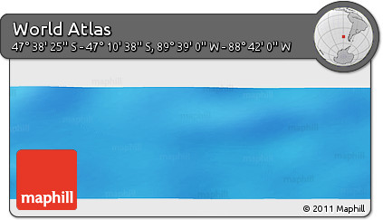 Physical Panoramic Map of the Area around 47° 24' 32" S, 89° 10' 30" W