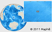 Shaded Relief Location Map of the area around 47° 24' 32" S, 91° 52' 30" E