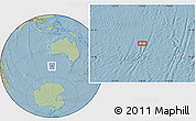 Savanna Style Location Map of the area around 47° 49' 20" S, 116° 31' 30" E, hill shading