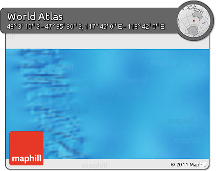 Physical 3D Map of the Area around 47° 49' 20" S, 118° 13' 29" E