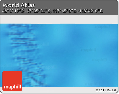Physical 3D Map of the Area around 47° 49' 20" S, 118° 13' 29" E
