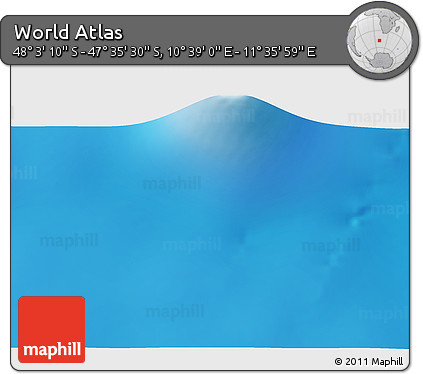 Physical 3D Map of the Area around 47° 49' 20" S, 11° 7' 30" E