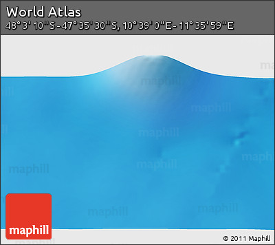 Physical 3D Map of the Area around 47° 49' 20" S, 11° 7' 30" E