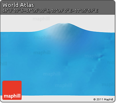 Physical 3D Map of the Area around 47° 49' 20" S, 11° 7' 30" E
